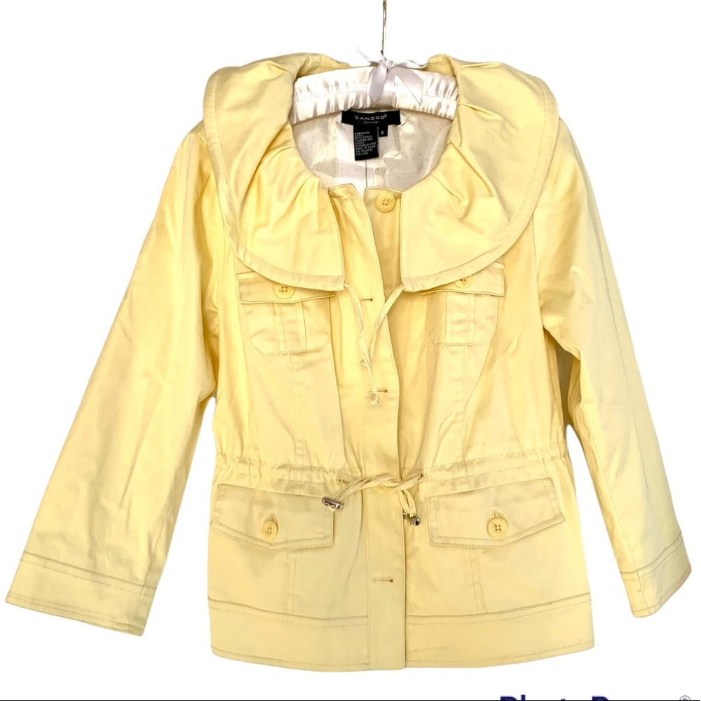 Sandro Pastel Yellow Lined Jacket‎ NWT
